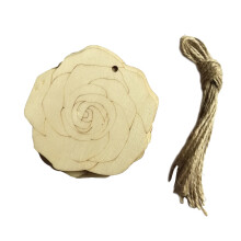 10Stk Unlackierte Holzrosen Blumen- Bastelanhänger