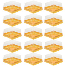 set da 100 scatole quadrate in plastica da 100 g per bocconcini al tuorlo