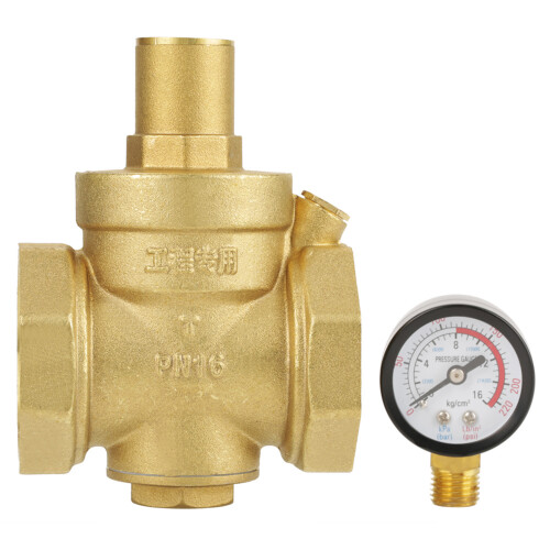 BSP DN50 Messing Druckminderer mit Einstellbarem Manometer