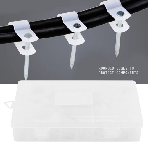200x Nylon-Plastik-Kabelschellen Weiß Kabelhalter 1