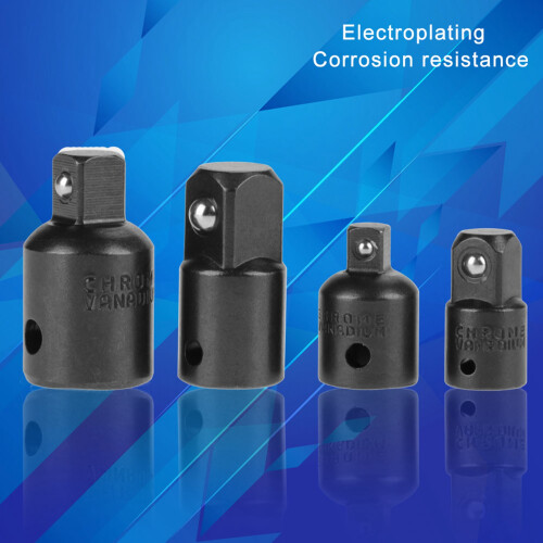 4x Schwarz Chrom-Vanadium-Steckdosenadapter 1/2"-1/4" 2