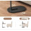 C-Shaped Side Table For Small Spaces Compact Sofa End Table Slides Under Oval Desk Brown Finish 5