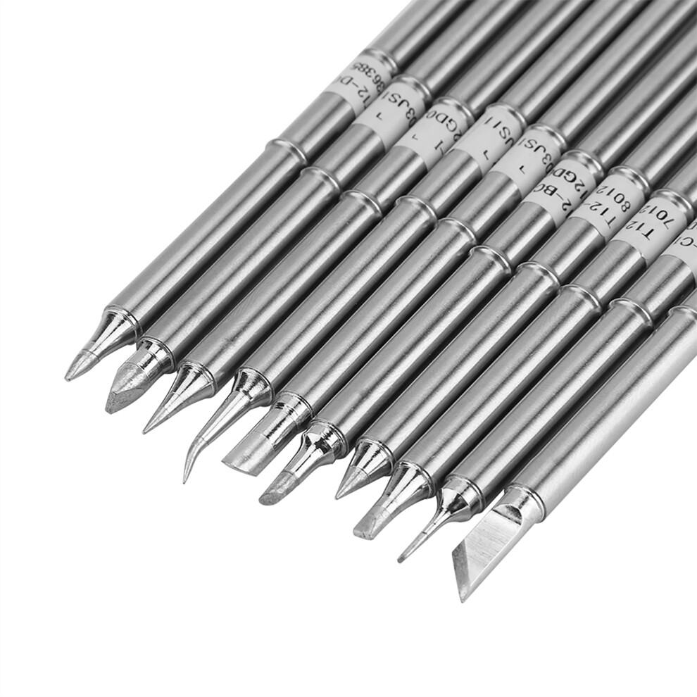 10Pcs T12 Soldering Iron Tips For Fx-951 Rework Station 323163251240