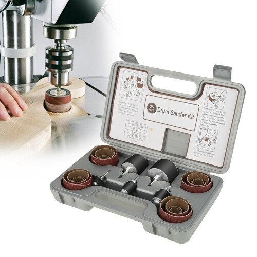 25pcs Spindle Sanding Drum Kit with Case for Drill Press 1