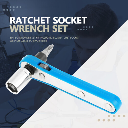 3-in-1 Schraubendreher-Set mit Ratsche und Bits 1