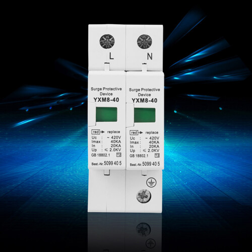 1Pcs 2P 40KA House Surge Protective Low Voltage Arrester Device 2