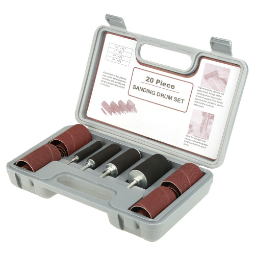 20pcs Spindle Sanding Drum Kit with Case for Drill Press 1