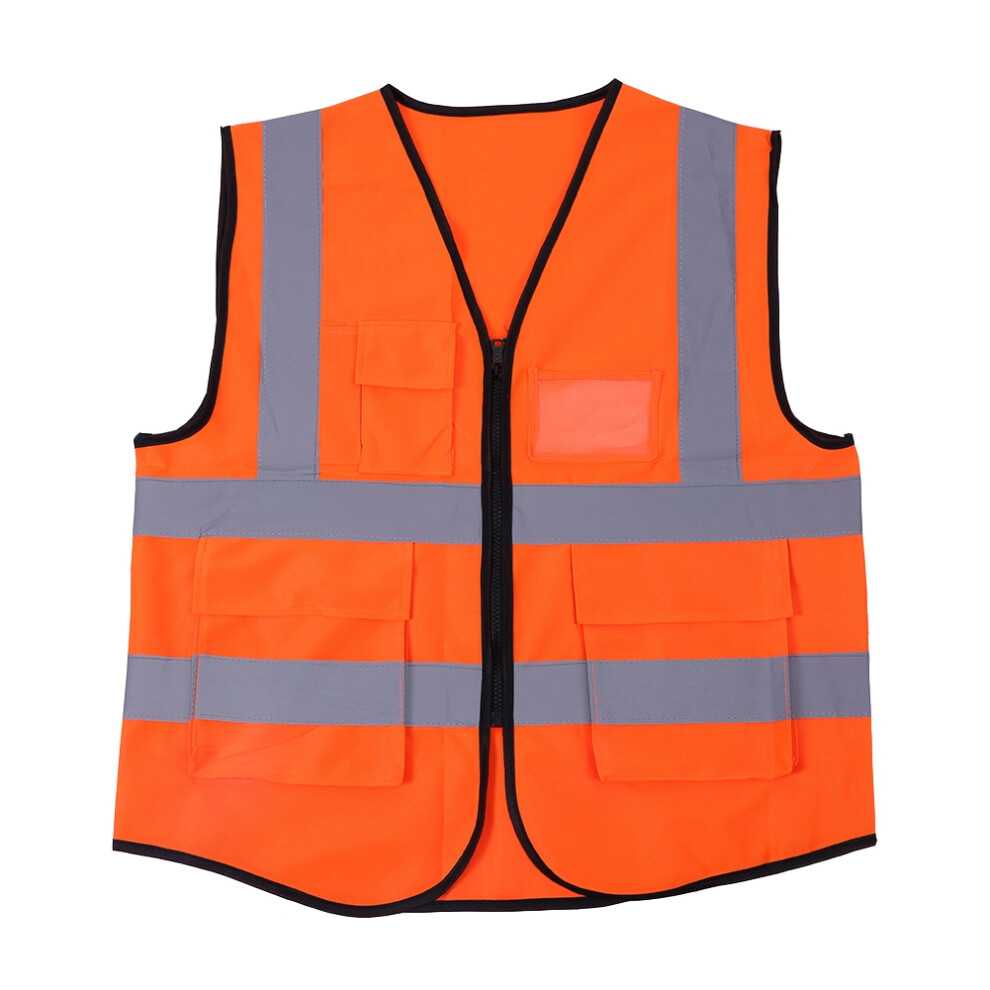 Multicolor Reflective Vest Safety Security Waistcoat (Orange)-image-OPC-PMBXGRQ-NEW