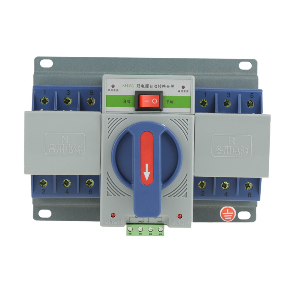 1Pc 400V 63A 3P Mini Intelligent Dual Power Ats Circuit Breaker 323163252148