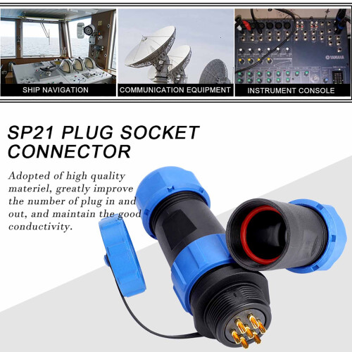 SP21 IP68 7-Pin wasserdichter Kunststoff-Stecker 2