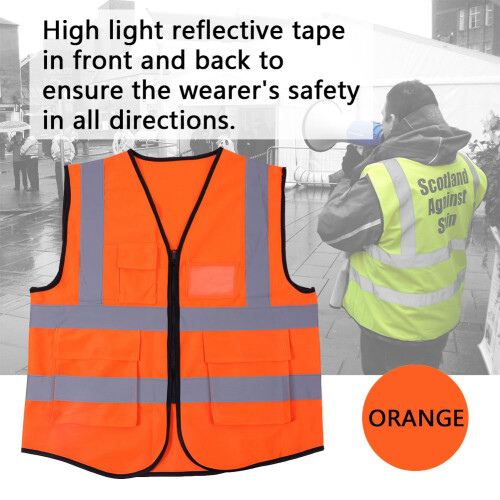 Reflektierende Warnweste Sicherheit (Orange) 1