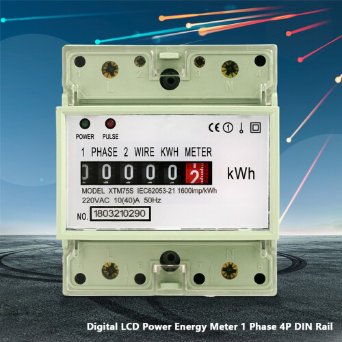 220V Digitaler Einphasen-Zähler 4P Din-Schiene 10(40)A 2