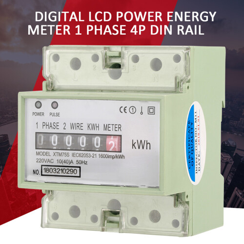 220V Digitaler Einphasen-Zähler 4P Din-Schiene 10(40)A 1