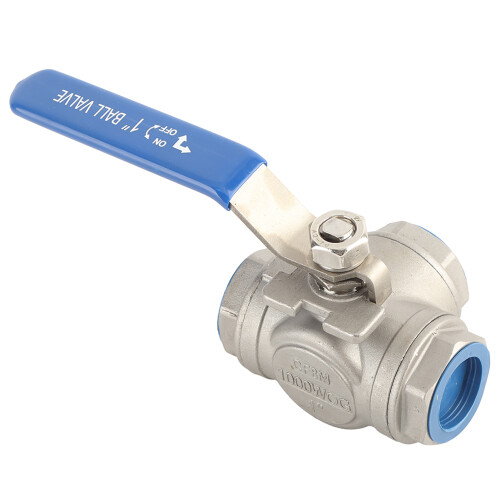 SUS304 3-Wege Kugelhahn L DN25 Innengewinde 1"
