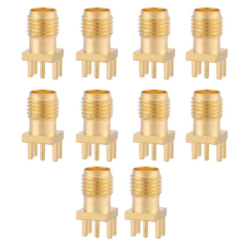 10Pcs Brass Sma Female Base Socket Jack Pcb Mount 50 Ohm Rf Connectors 323163254159