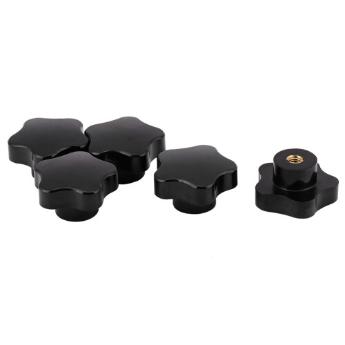 5x Universal Black Plastic Star Knob M8 for Machine Tool