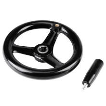 Black 3-Spoke Plastic Hand Wheel for Milling Machine
