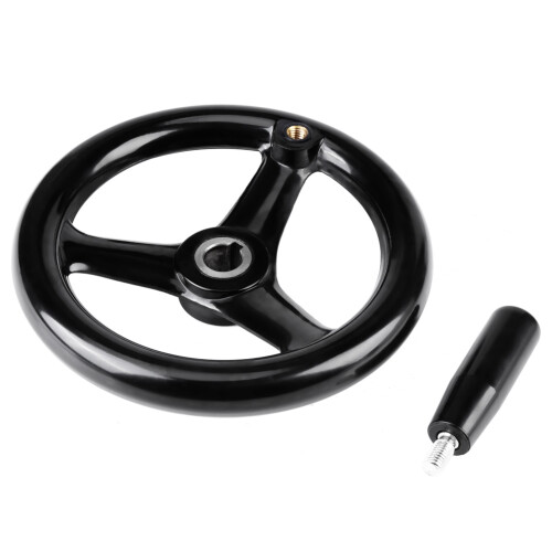 Black 3-Spoke Plastic Hand Wheel for Milling Machine