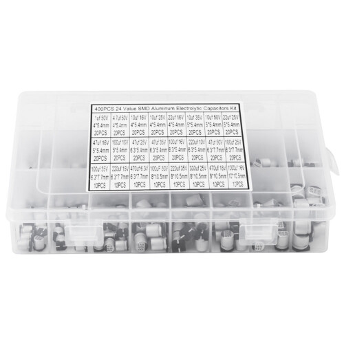 400 Stk. SMD Elko-Kondensator Kit 1uF-1000uF