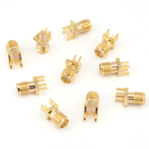 10x Messing SMA-Buchse 50 Ohm RF-Steckverbinder PCB-Montage 1