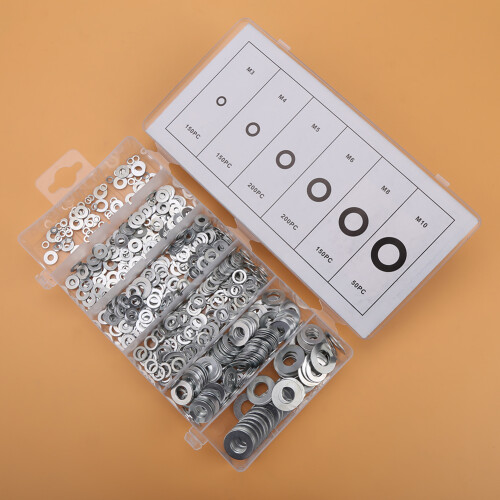 900x A3-Stahl-Flachdichtscheiben-Set M3-M10 mit Box 2