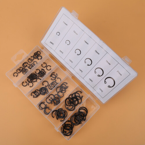 100x Sicherungsringe Circlip-Set 11-21mm, 6 Größen mit Box 1