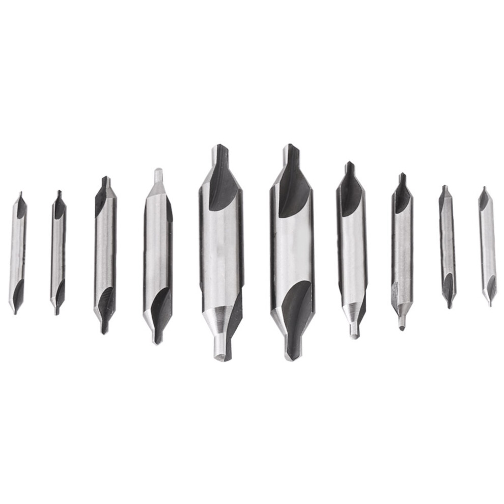 10Pc 1Mm-5Mm Hss Center Drill Set 60 Degree Combined Countersink Bits 323163255309