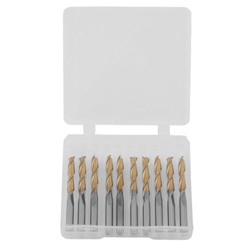 Titanium Coated 2-flute End Mill 3.175mm Shank