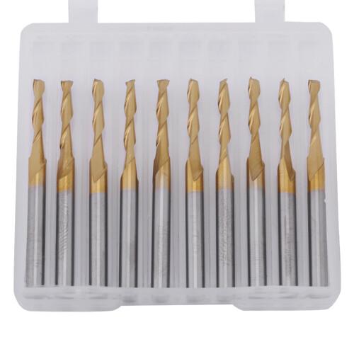 Titanium Coated Double Flute End Mill 3.175mm Shank 2mm Diameter 2