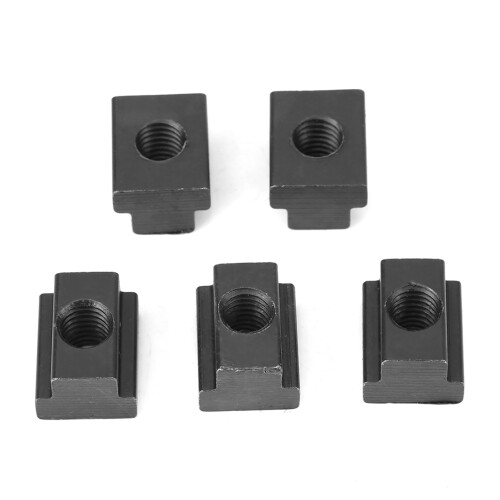 5x Schwarzoxid M8/10 T-Nuten Muttern 2