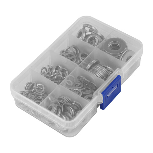 200 Stk. Edelstahl-Flachfeder-Scheiben-Set M5-M10 mit Box 1