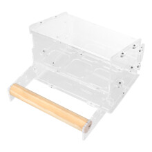6-Fächer Vogelfutterspielzeug Hängende Acryl-Futterbox Käfigzubehör