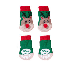 Warme Hundesocken, schützende weihnachtliche Schuhsohlen für-L
