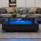 Black Coffee Table with LED Lighting & Storage 3