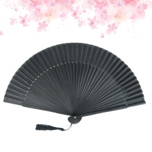 Men Preto Dobrável Leque Chinês