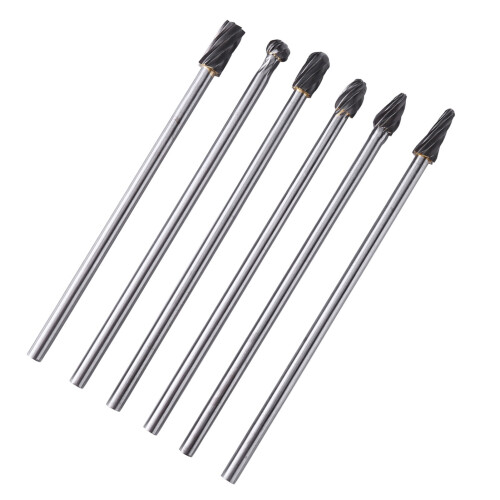 6x Wolframkarbid-Drehfräser, 6mm Schaft, 10mm 1