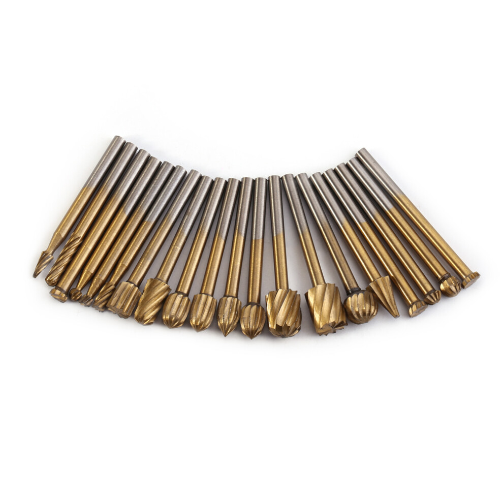 20Pc Hss Titanium Coating Burrs Rotary Files Set Woodworking Tools 323163258669