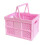 Storage Crate Cube Storage Organizer Bin Foldable Reusable Basket Capacity Pink For Camping Barbecue Spring Outing 1
