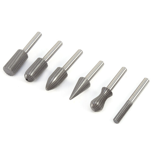 6x 6mm HSS-Rotationsfräser-Bohrer-Set 1