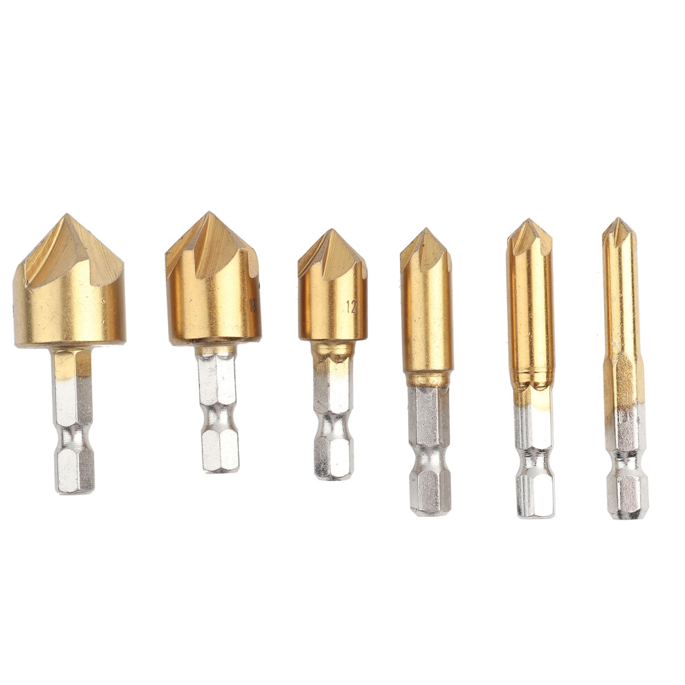 6Pcs Hss Chamfer Countersink 1/4" 90 6Mm-19Mm 323163266947