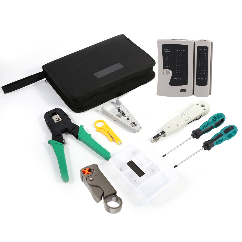 Rj45 Rj11 Crimper Cable Tester Cutter Punch Tool Set 323163267128