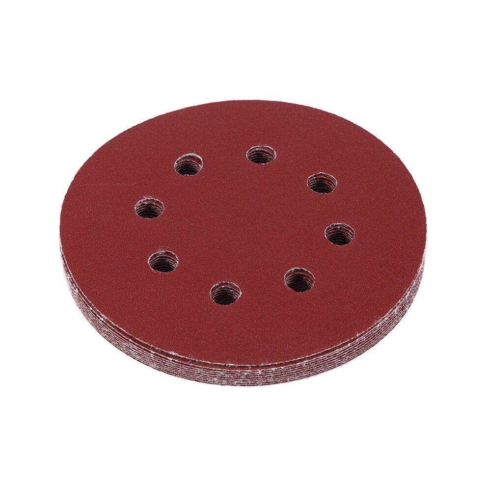 125Mm Round Shape Red Grinding Discs 8 Hole Grit Sand Papers(240#) 323163268286