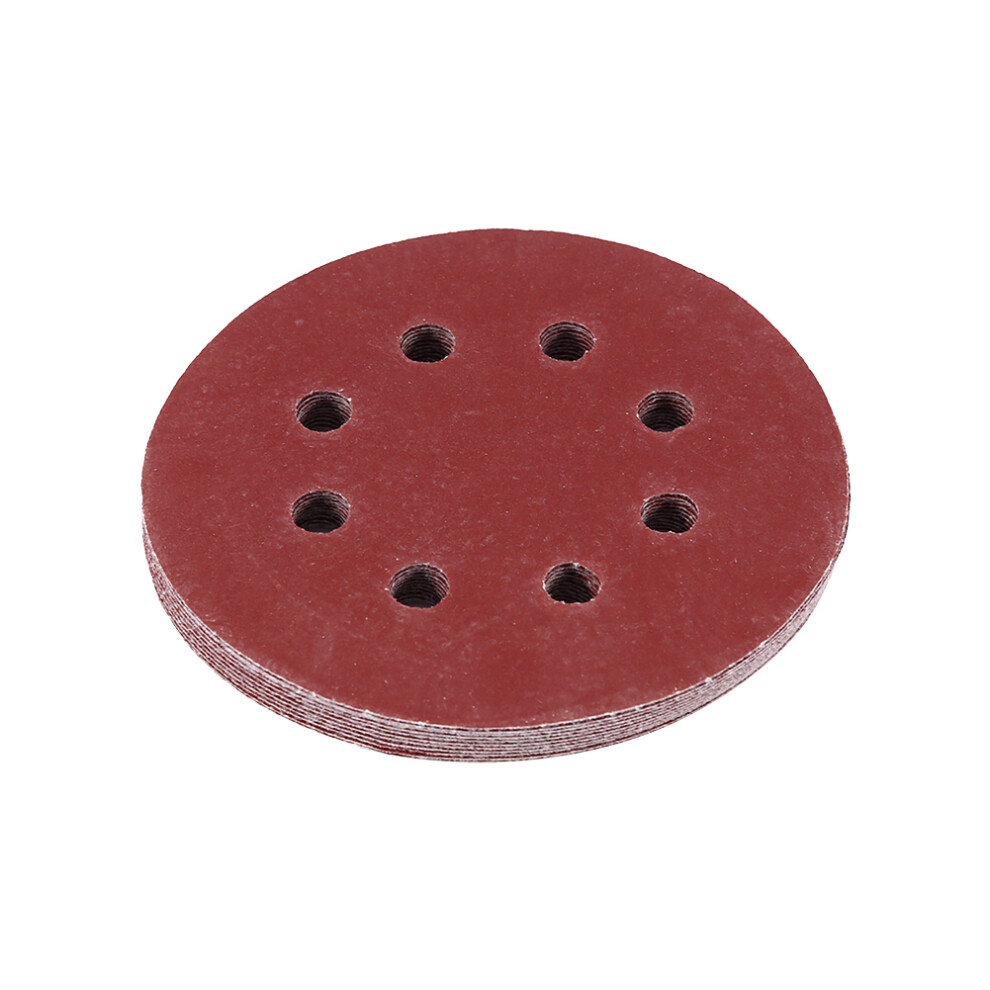 125Mm Grinding Discs Red Sanding Discs 8 Hole Grit Sand Papers(320#) 323163268279