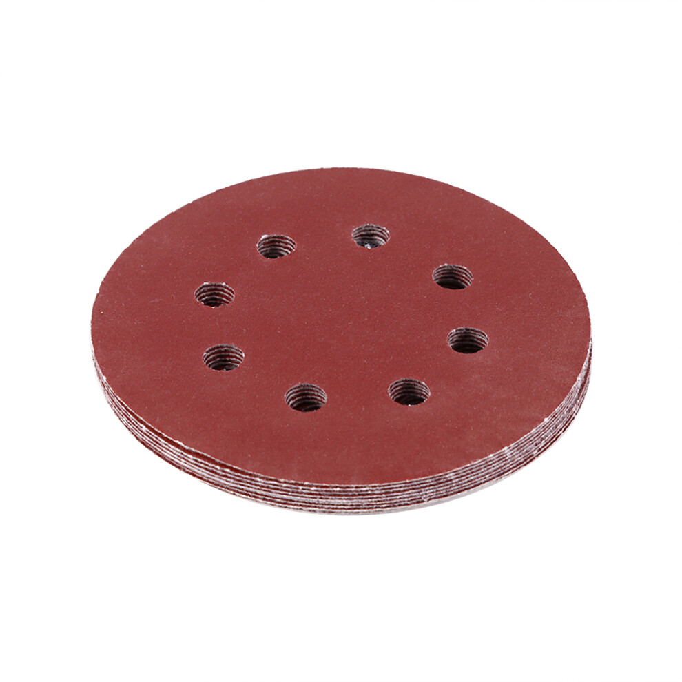 125Mm Buffing Pads Red Sanding Discs 8 Hole Grit Sand Papers(150#) 323163268316