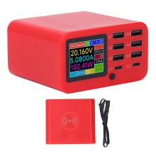 USB-Ladestation 8 Ports 5-20V 100W PD Schnellladegerät