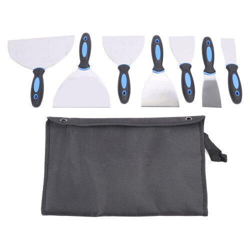 7PCS Stainless Steel Putty Scraper Set with Storage Bag