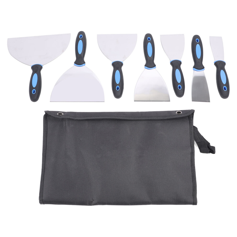7Pcs Stainless Steel Putty Scraper Set With Storage Bag 323163270654