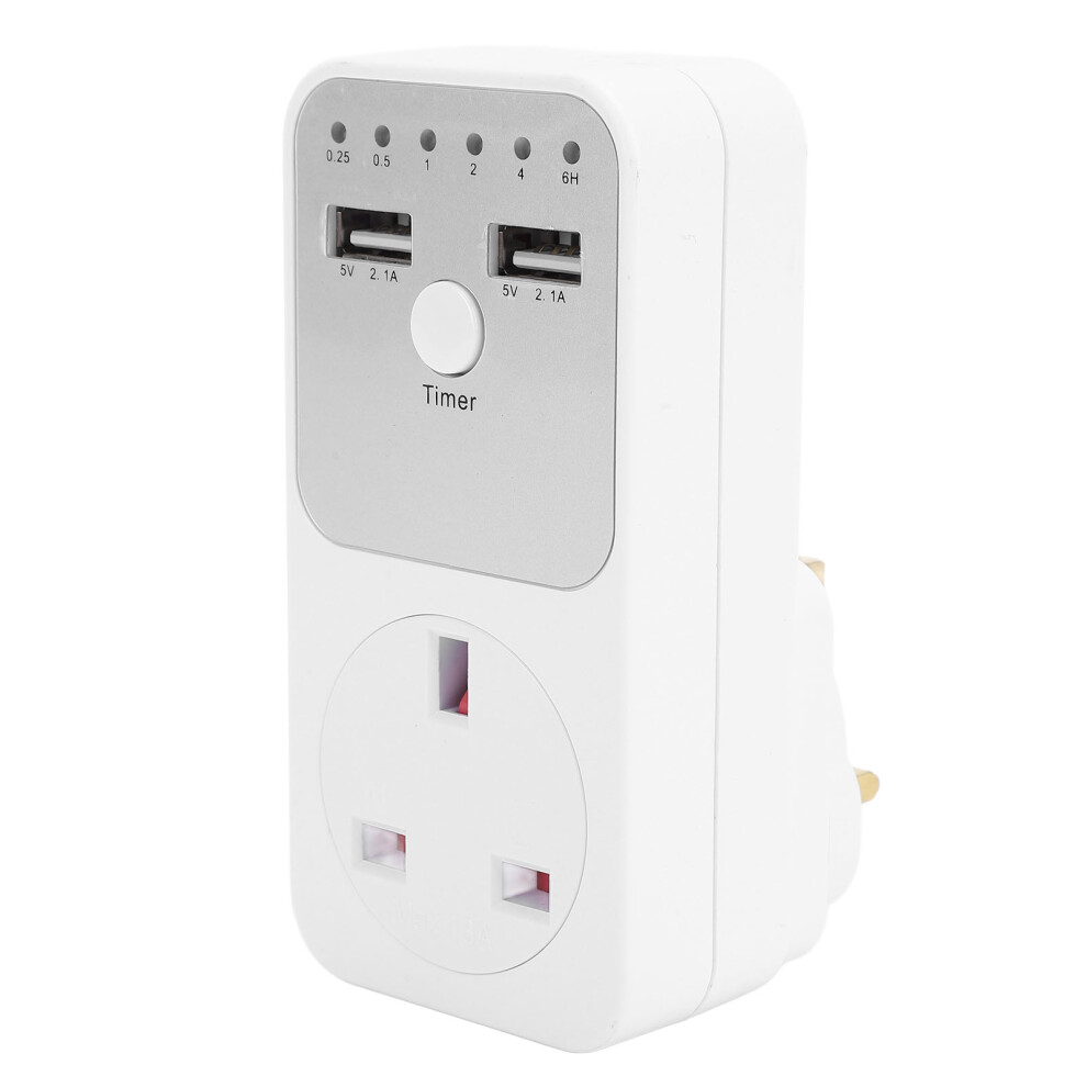 (Uk Plug) Timer Socket Double Control 2Usb Ports Outdoor Outlet Uk Plug 323163271545