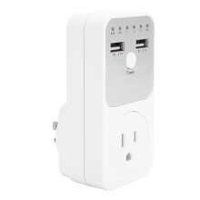 (US Plug) Doppelsteuerungs-USB-Zeitschaltsteckdose Spannungs-Schutz US