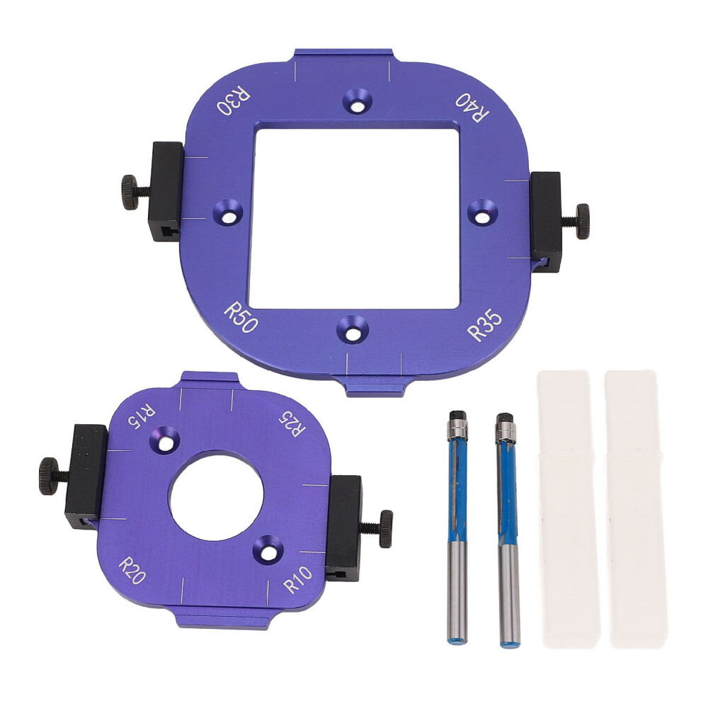 Corner Template Set 2 Milling Bits Radius Jig Woodworking Arc R10-R50 323163272573